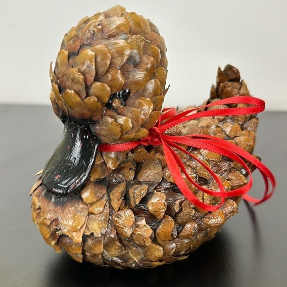 Vtg Handmade Decorative Pinecone Duck Figurine Rustic Folk Art Cabin Retro Lodge - Picture 15 of 15